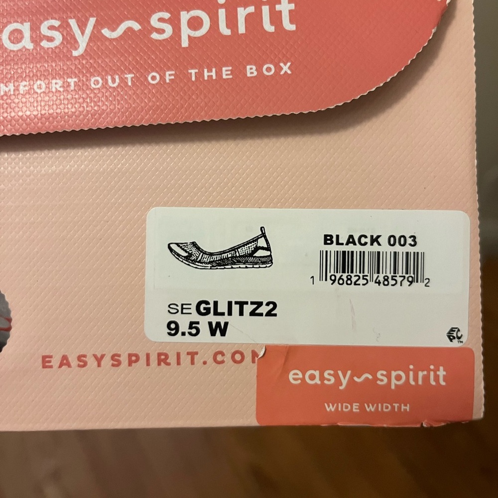 Easy Spirit Black Glitz Flats